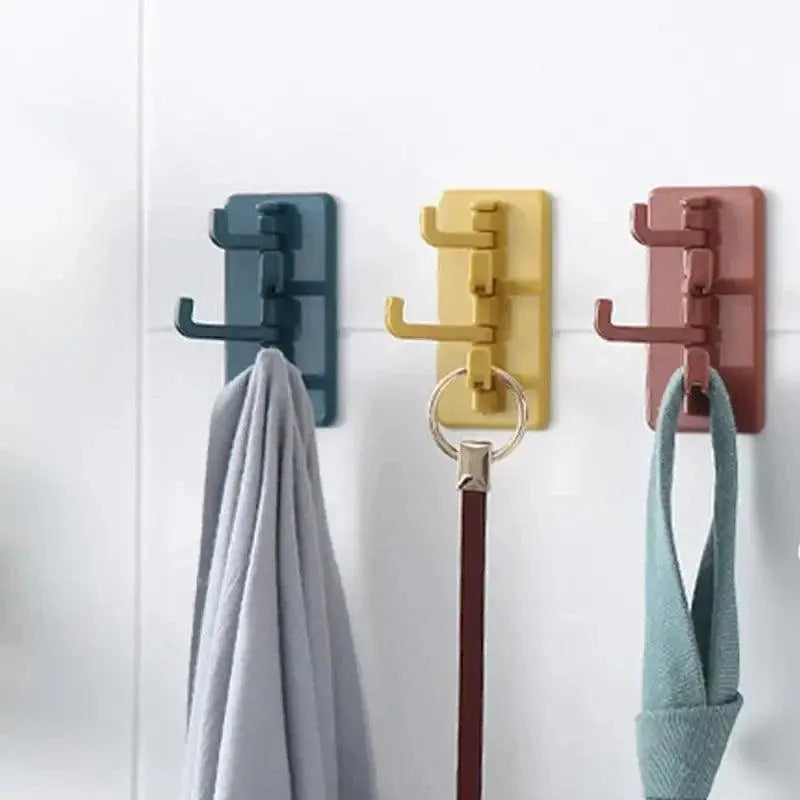 1PC Self Adhesive Wall Hook Strong Without Drilling Coat Bag Bathroom Door Kitchen Towel Hanger Hooks Home Storage Accessories - Okayhai