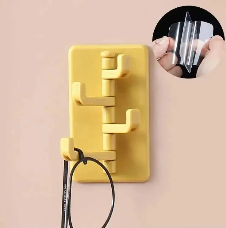 1PC Self Adhesive Wall Hook Strong Without Drilling Coat Bag Bathroom Door Kitchen Towel Hanger Hooks Home Storage Accessories - Okayhai