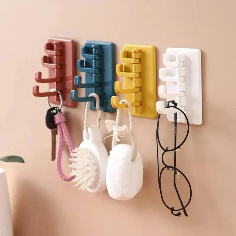 1PC Self Adhesive Wall Hook Strong Without Drilling Coat Bag Bathroom Door Kitchen Towel Hanger Hooks Home Storage Accessories - Okayhai