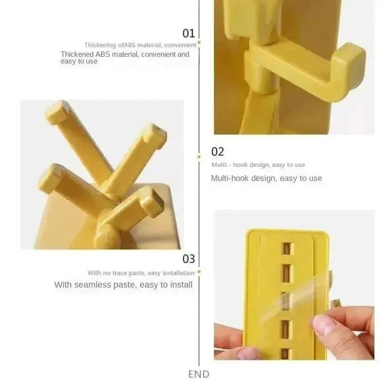 1PC Self Adhesive Wall Hook Strong Without Drilling Coat Bag Bathroom Door Kitchen Towel Hanger Hooks Home Storage Accessories - Okayhai