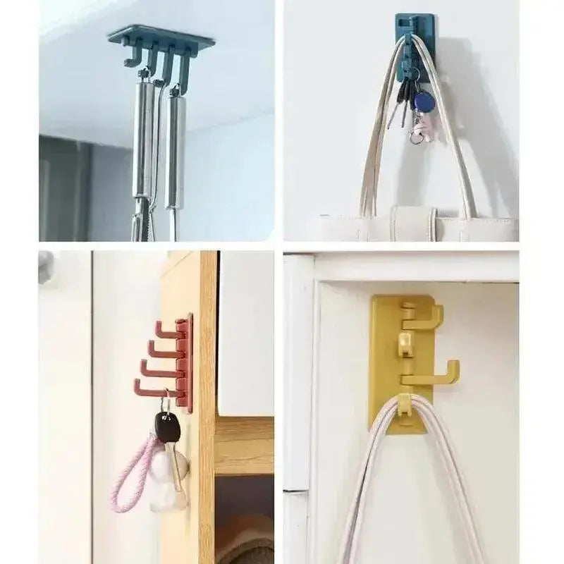 1PC Self Adhesive Wall Hook Strong Without Drilling Coat Bag Bathroom Door Kitchen Towel Hanger Hooks Home Storage Accessories - Okayhai