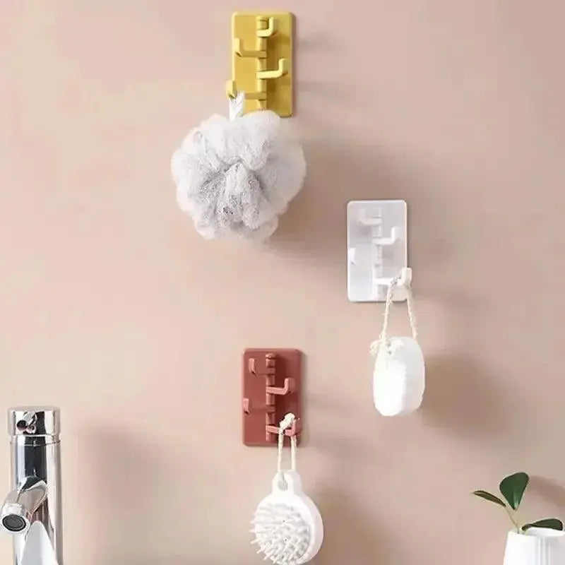 1PC Self Adhesive Wall Hook Strong Without Drilling Coat Bag Bathroom Door Kitchen Towel Hanger Hooks Home Storage Accessories - Okayhai