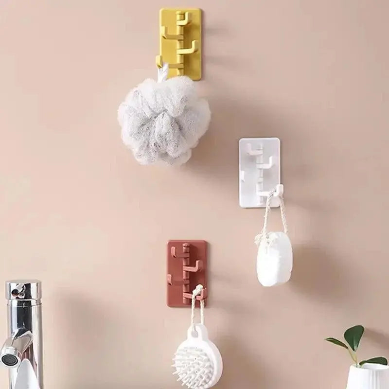 1PC Self Adhesive Wall Hook Strong Without Drilling Coat Bag Bathroom Door Kitchen Towel Hanger Hooks Home Storage Accessories - Okayhai