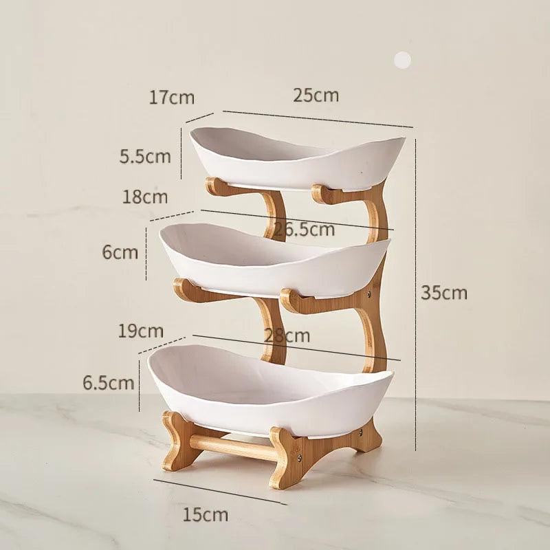 2/3 Layer Fruit Plate Home Living Room Plastic Snack Dish Creative Modern Dried Fruit Basket Candy Dish Cake Stand Salad Bowl - Okayhai