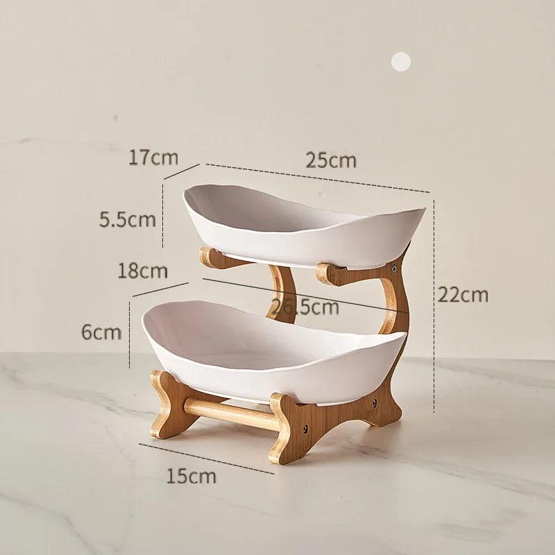 2/3 Layer Fruit Plate Home Living Room Plastic Snack Dish Creative Modern Dried Fruit Basket Candy Dish Cake Stand Salad Bowl - Okayhai