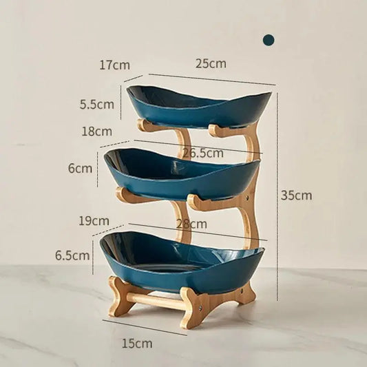 2/3 Layer Fruit Plate Home Living Room Plastic Snack Dish Creative Modern Dried Fruit Basket Candy Dish Cake Stand Salad Bowl - Okayhai