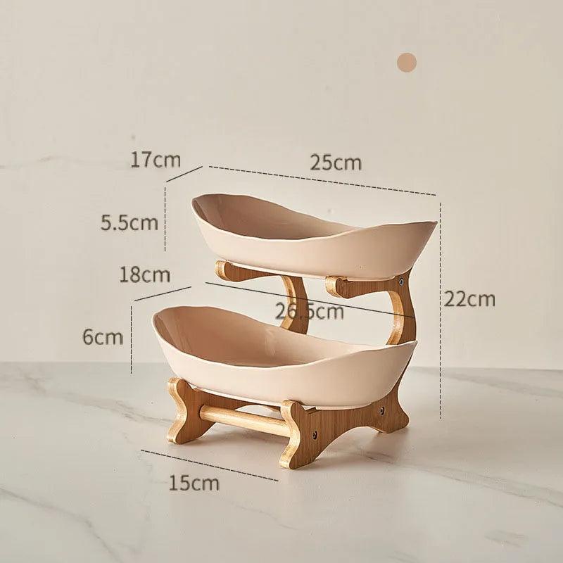 2/3 Layer Fruit Plate Home Living Room Plastic Snack Dish Creative Modern Dried Fruit Basket Candy Dish Cake Stand Salad Bowl - Okayhai