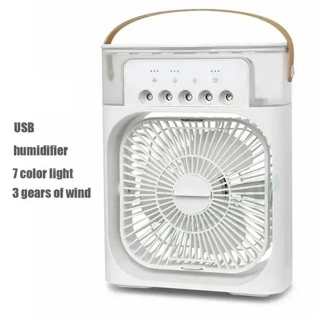 3 In 1 Portable Humidifier Fan Mini Air Conditioners USB Mini fan LED Night Light Water Mist Fun Air Cooler Humidifie For Home - Okayhai