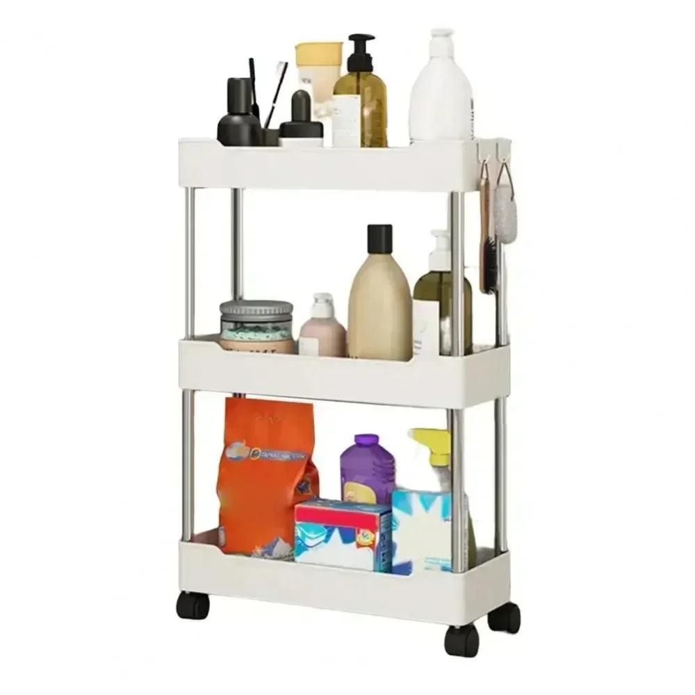 3/4 Layer Rolling Utility Cart, Bathroom Storage Rack With Wheels,Bathroom Storage Organizer, Multi - purpose Utility Cart - Okayhai