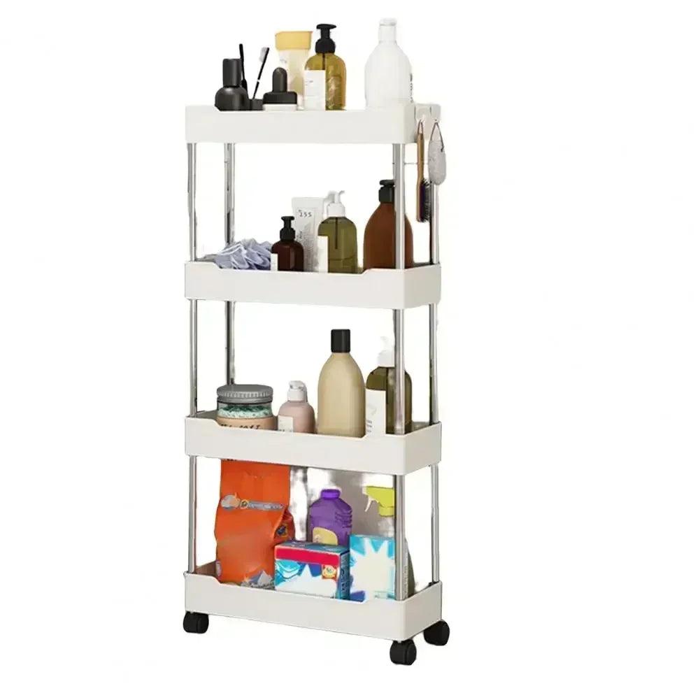 3/4 Layer Rolling Utility Cart, Bathroom Storage Rack With Wheels,Bathroom Storage Organizer, Multi - purpose Utility Cart - Okayhai
