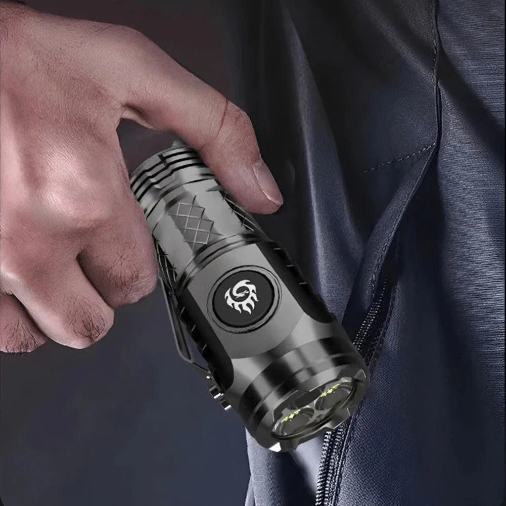 Three-Eyed Monster Mini Flash Super Power flashlight Rechargeable Portable Outdoor Lighting Long-Range Powerful Flash Lights Okayhai
