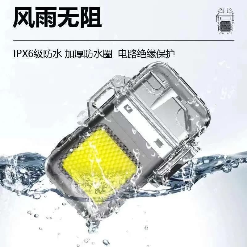 Charging Electric Lighter with Mini COB Light Keychain LED Light With 3 Flashlight Mode USB Rechargeable The Perfect Combo For All Your Lighting Needs For Indoor And Outdoor Use for camping travelling and home Okayhai