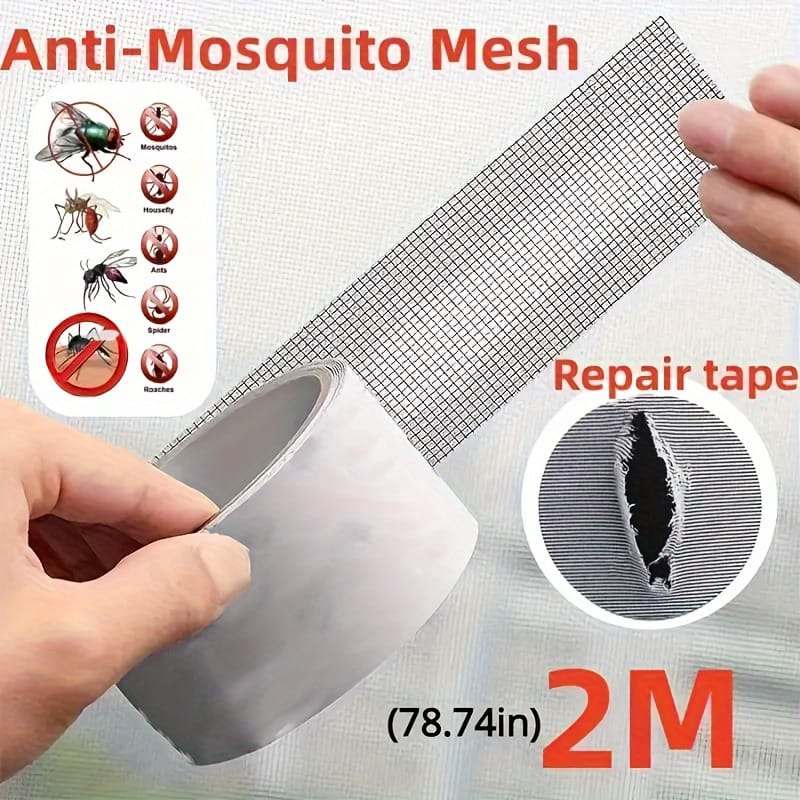 Screen Repair Tape Window Door Waterproof Mosquito Net Patch Self-adhesive Super Fix Mesh Netting Broken Holes Tool 2meter Okayhai