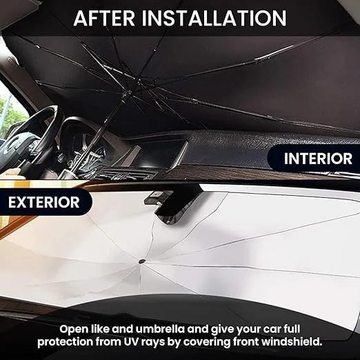 Car Windshield Sun Shade Umbrella – Foldable UV Heat Shield Okayhai