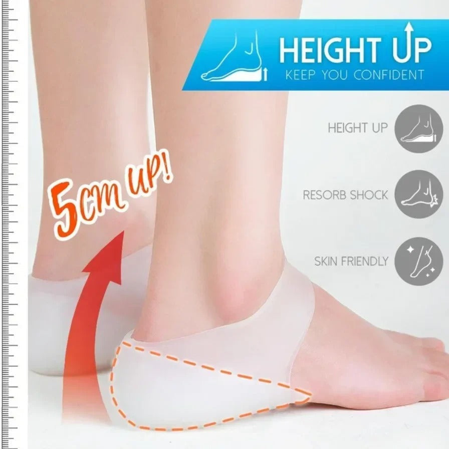 Concealed Footbed Enhancers Invisible Height Increase Soft Silicone Heel Insoles Wearable Heel Cushion Inserts Suitable for Men Women height increases up to 1.5 inch Okayhai