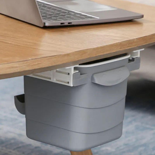 Mini under table dustbin Kitchen Dustbin Cabinet Table Hanging Mini Dustbin Plastic Trash Garbage Hidden Retractable Office Desk Adhesive Dustbin Okayhai