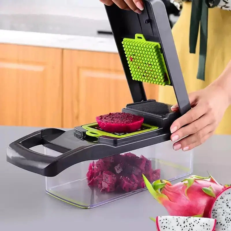 Multifunctional vegetable chopper 14/16 in one chopper handle food grate chopper kitchen vegetable slicer dicing machine cutting - Okayhai