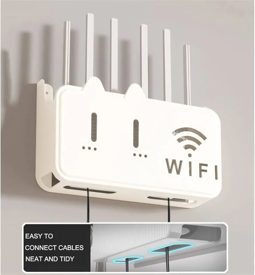 Wall Mounted Wifi Router Storage Box self Adhesive No Drilling required Wifi wall mounted Design Okayhai