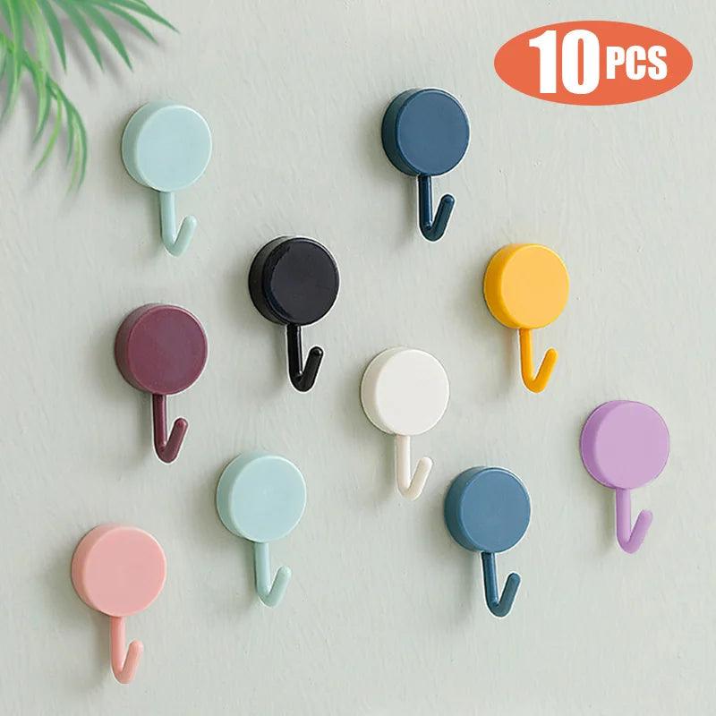 11PCS Self Adhesive Wall Hook Strong Without Drilling Coat - Okayhai