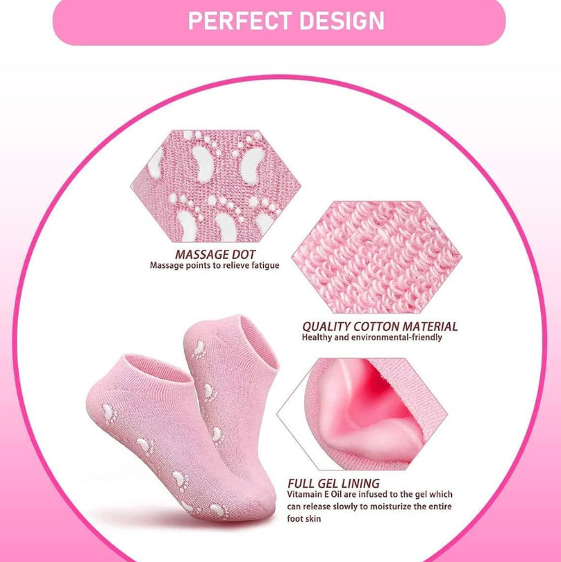 Moisturizing Spa Gel Socks for Cracked Heels – Soft Silicone Heel Repair Socks Anti Slip Okayhai