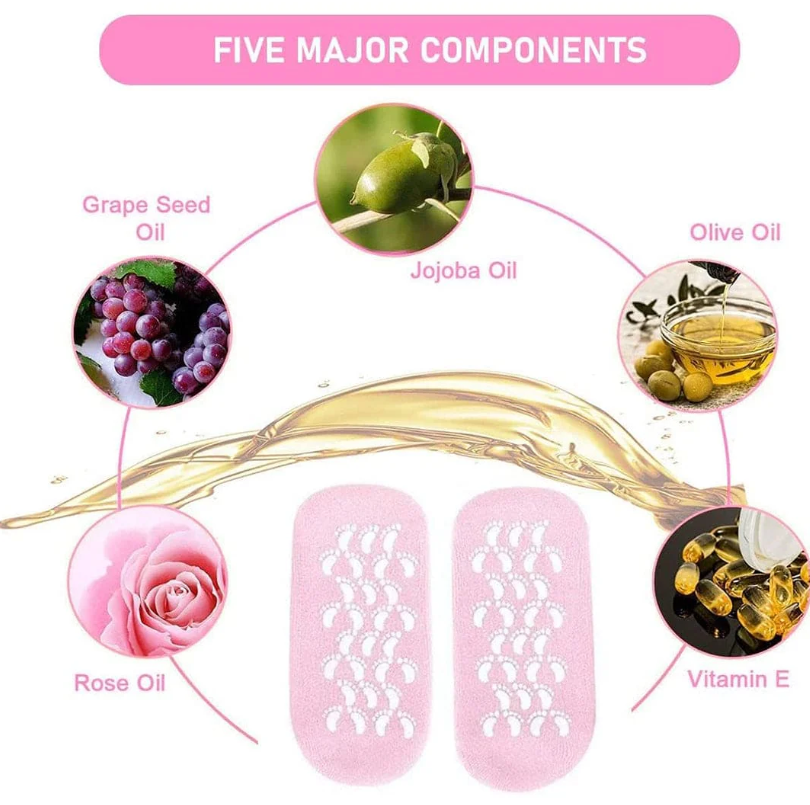 Moisturizing Spa Gel Socks for Cracked Heels – Soft Silicone Heel Repair Socks Anti Slip Okayhai