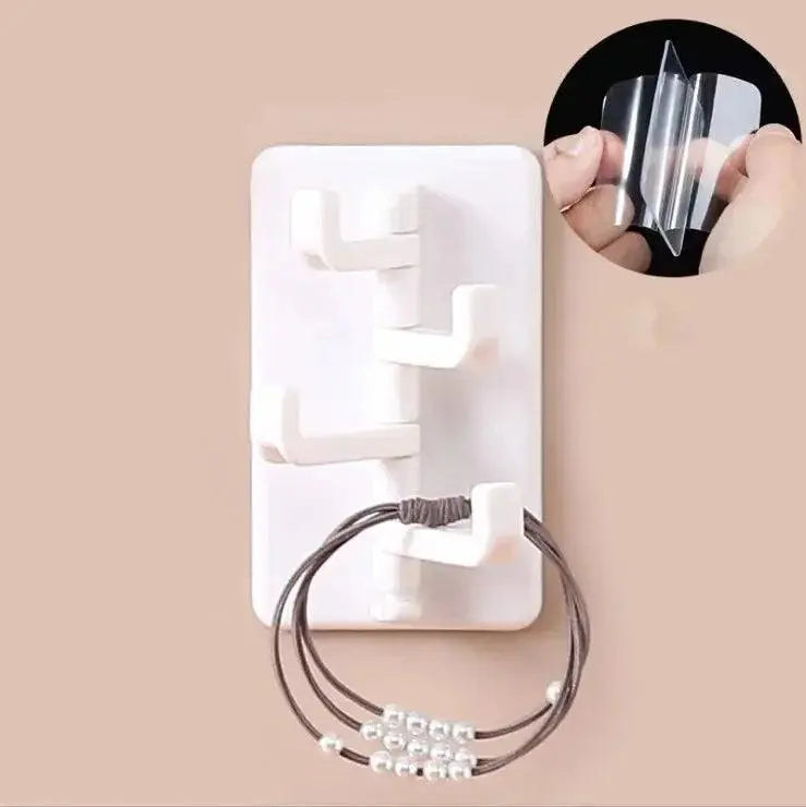 1PC Self Adhesive Wall Hook Strong Without Drilling Coat Bag Bathroom Door Kitchen Towel Hanger Hooks Home Storage Accessories - Okayhai