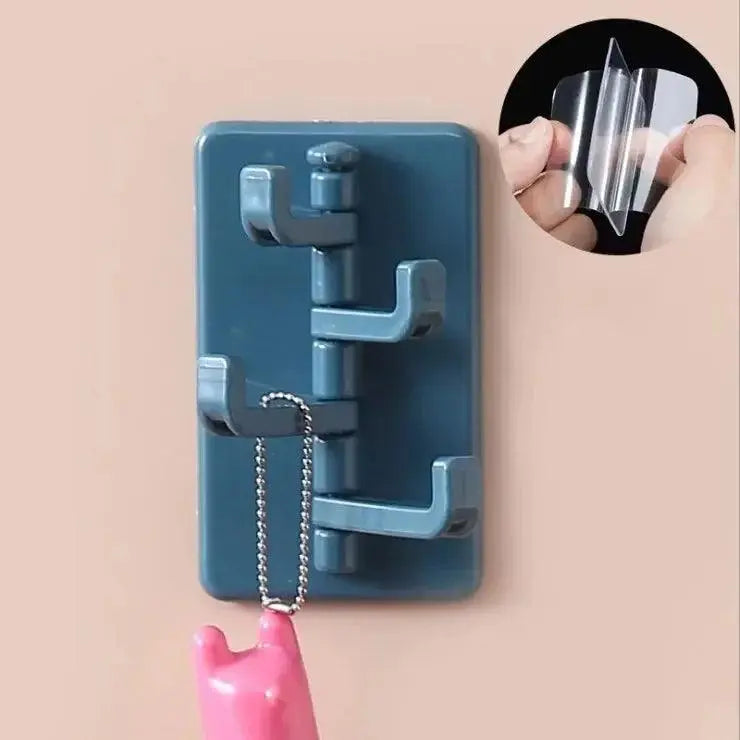 1PC Self Adhesive Wall Hook Strong Without Drilling Coat Bag Bathroom Door Kitchen Towel Hanger Hooks Home Storage Accessories - Okayhai