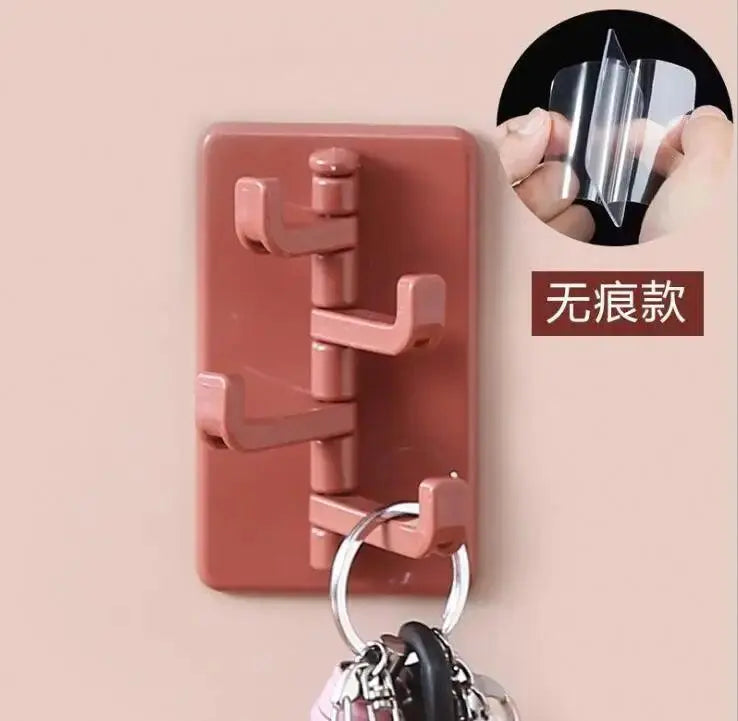 1PC Self Adhesive Wall Hook Strong Without Drilling Coat Bag Bathroom Door Kitchen Towel Hanger Hooks Home Storage Accessories - Okayhai