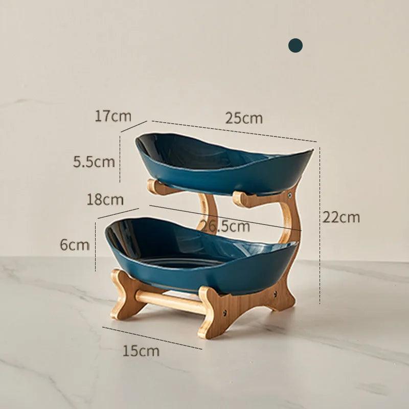 2/3 Layer Fruit Plate Home Living Room Plastic Snack Dish Creative Modern Dried Fruit Basket Candy Dish Cake Stand Salad Bowl - Okayhai