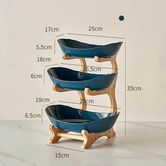 2/3 Layer Fruit Plate Home Living Room Plastic Snack Dish Creative Modern Dried Fruit Basket Candy Dish Cake Stand Salad Bowl - Okayhai