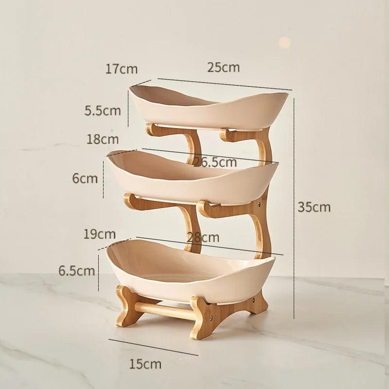 2/3 Layer Fruit Plate Home Living Room Plastic Snack Dish Creative Modern Dried Fruit Basket Candy Dish Cake Stand Salad Bowl - Okayhai