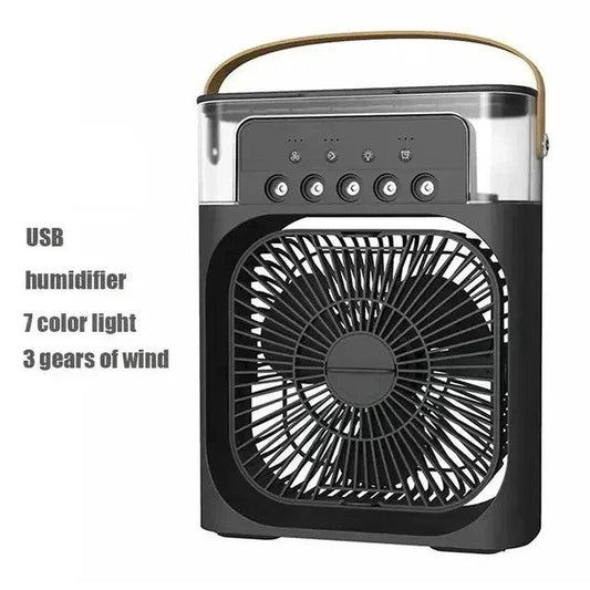 3 In 1 Portable Humidifier Fan Mini Air Conditioners USB Mini fan LED Night Light Water Mist Fun Air Cooler Humidifie For Home - Okayhai