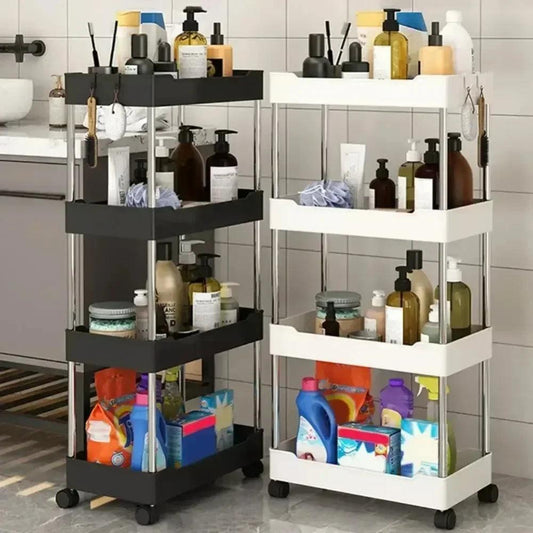 3/4 Layer Rolling Utility Cart, Bathroom Storage Rack With Wheels,Bathroom Storage Organizer, Multi - purpose Utility Cart - Okayhai