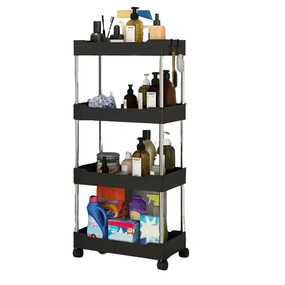 3/4 Layer Rolling Utility Cart, Bathroom Storage Rack With Wheels,Bathroom Storage Organizer, Multi - purpose Utility Cart - Okayhai