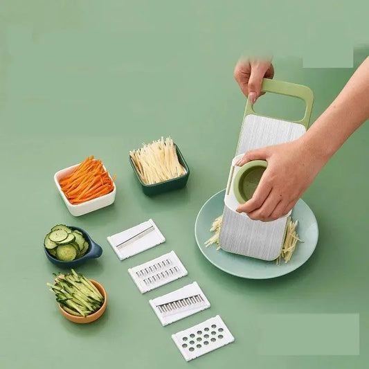 5 in 1 Blade Stainless Steel Manual Vegetable and Potato Shredder - Okayhai
