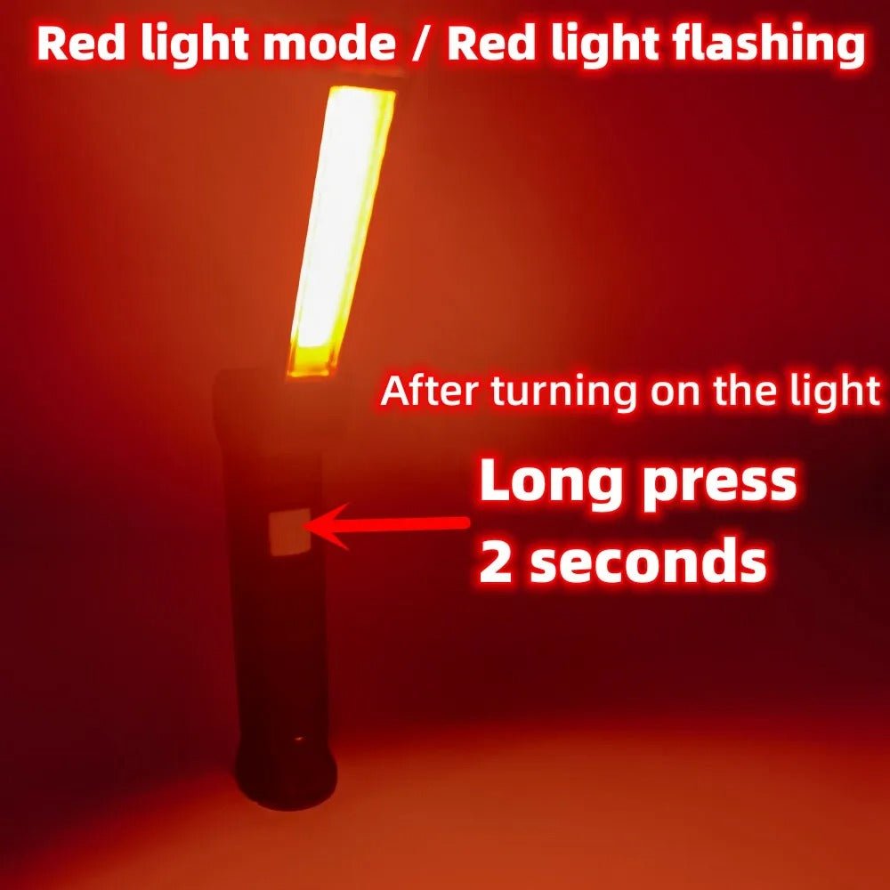 5 Mode Portable COB LED Flashlight USB Rechargeable with Magnetic Base and Pocket Holder camping torch - Okayhai