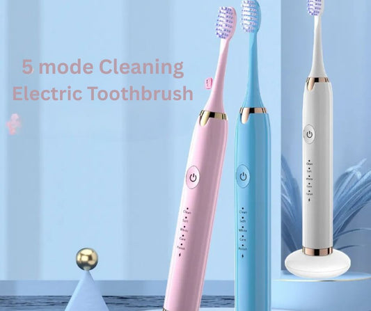 Sonic Electric Toothbrush for Adults, Smart Cleaning and Whitening, 5 Modes Selection Rechargeable, with Dupant Brush Heads Suitable for Travel Okayhai