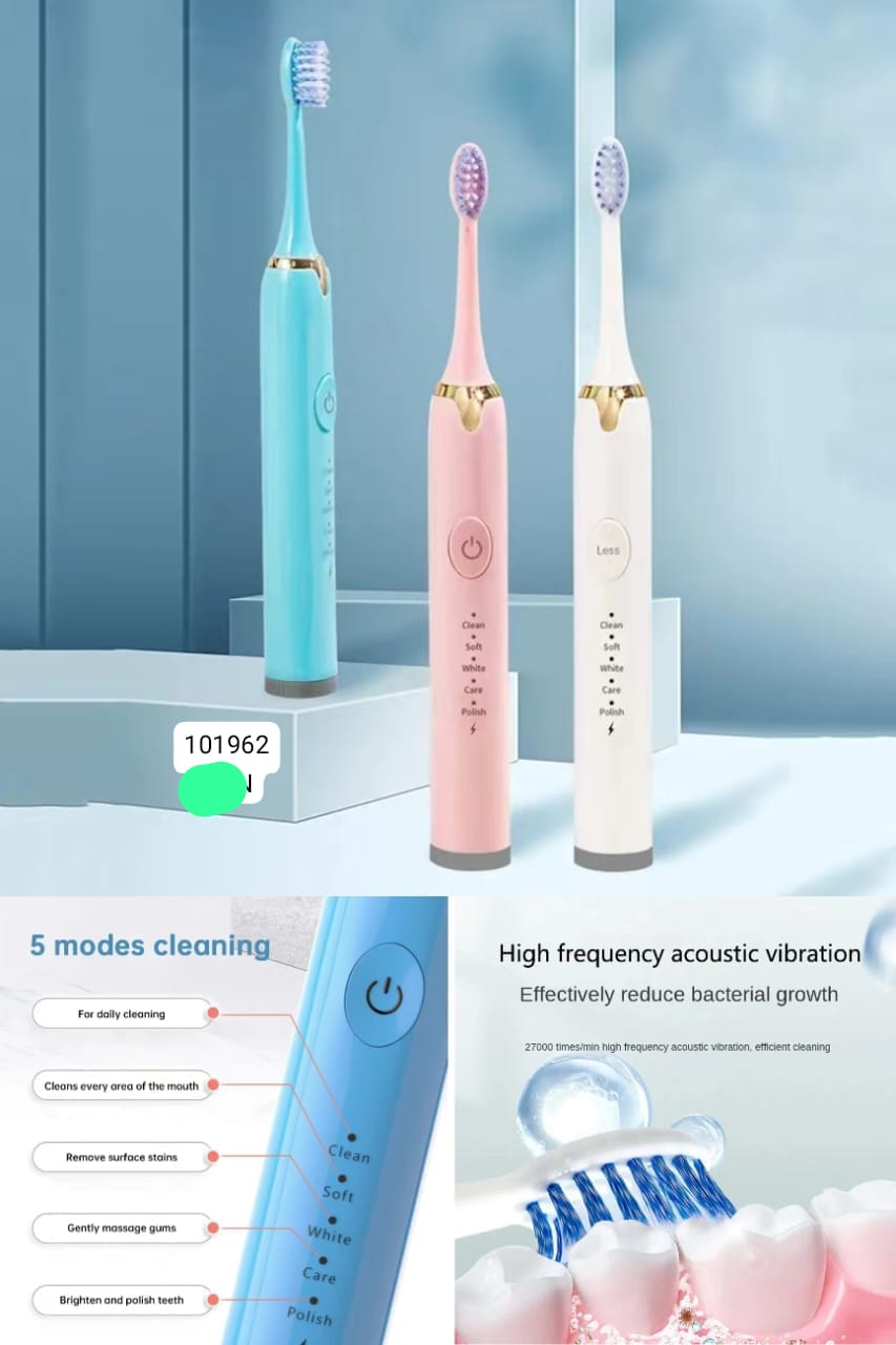 Sonic Electric Toothbrush for Adults, Smart Cleaning and Whitening, 5 Modes Selection Rechargeable, with Dupant Brush Heads Suitable for Travel Okayhai