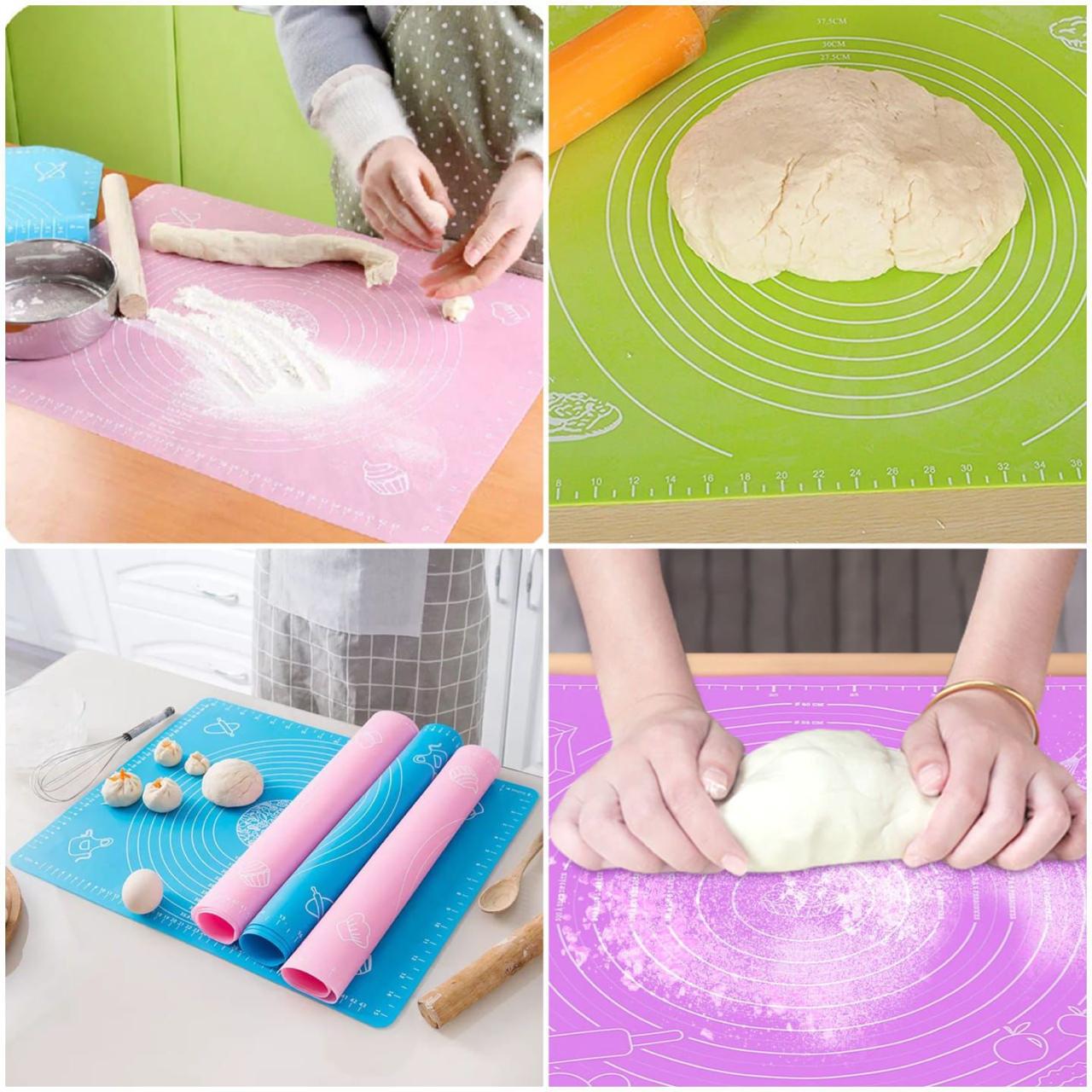 Dough Roti Chapati Rolling Mat silicon Non Stick with Measurement work on any surface easy to use and clean for kitchen Okayhai