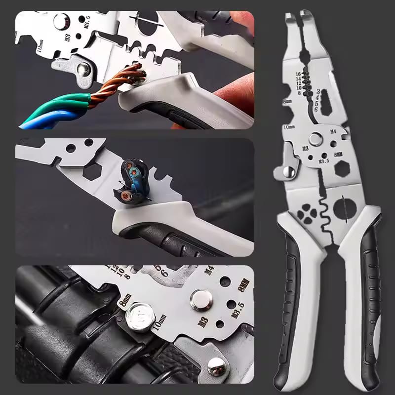 Multi-Function 9 in 1 Professional Elbow Wire Stripper Pliers Crimping Tool Okayhai