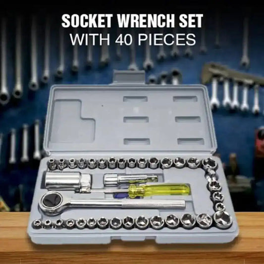 Original Aiwa 40 Piece Toolkit Tool kit Combination Socket Ratchet Wrench Set Tool Kit Toolkit Goti Set Ring Spanner Pana Set Screw Okayhai
