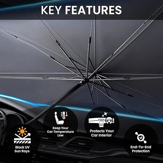 Car Windshield Sun Shade Umbrella – Foldable UV Heat Shield Okayhai