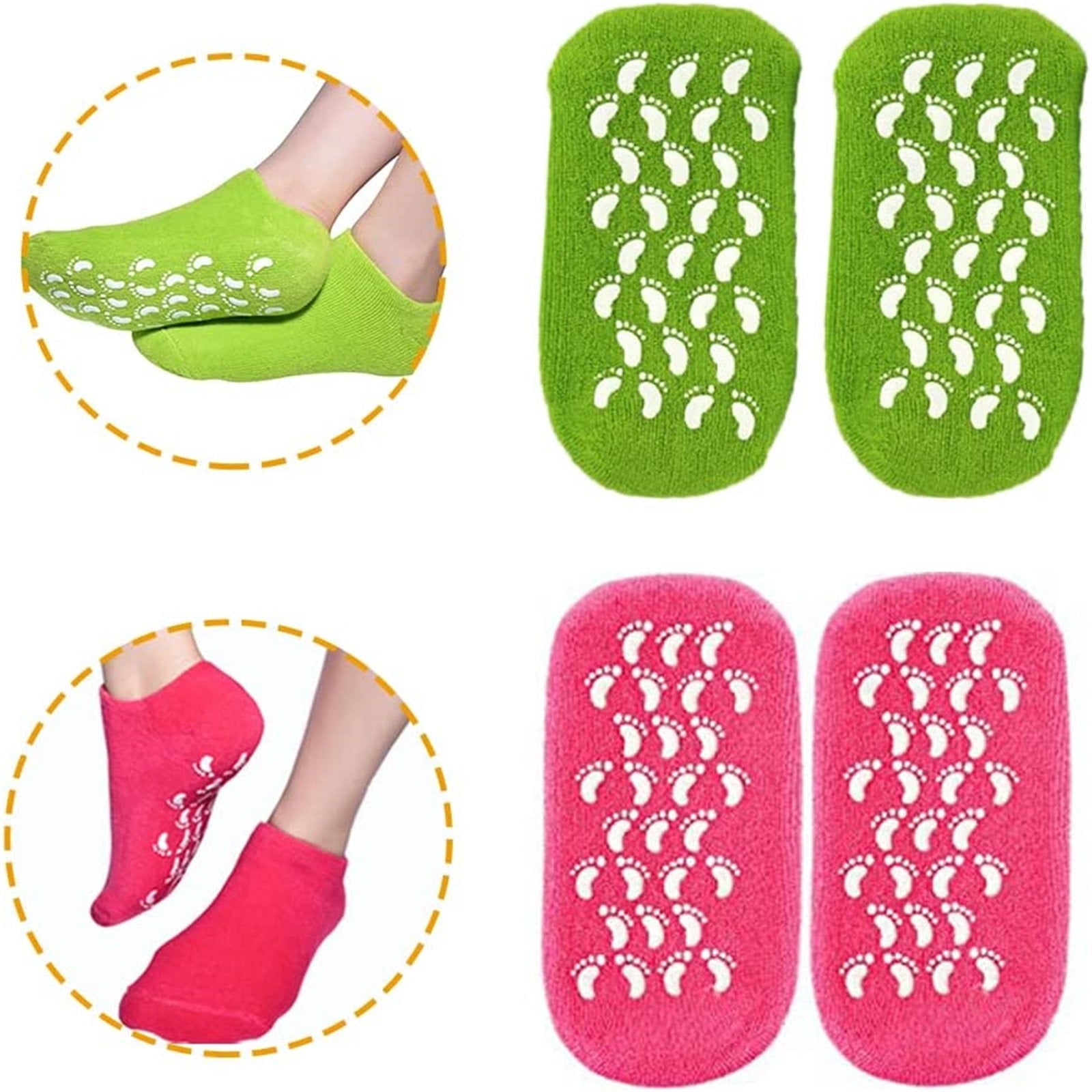 Moisturizing Spa Gel Socks for Cracked Heels – Soft Silicone Heel Repair Socks Anti Slip Okayhai