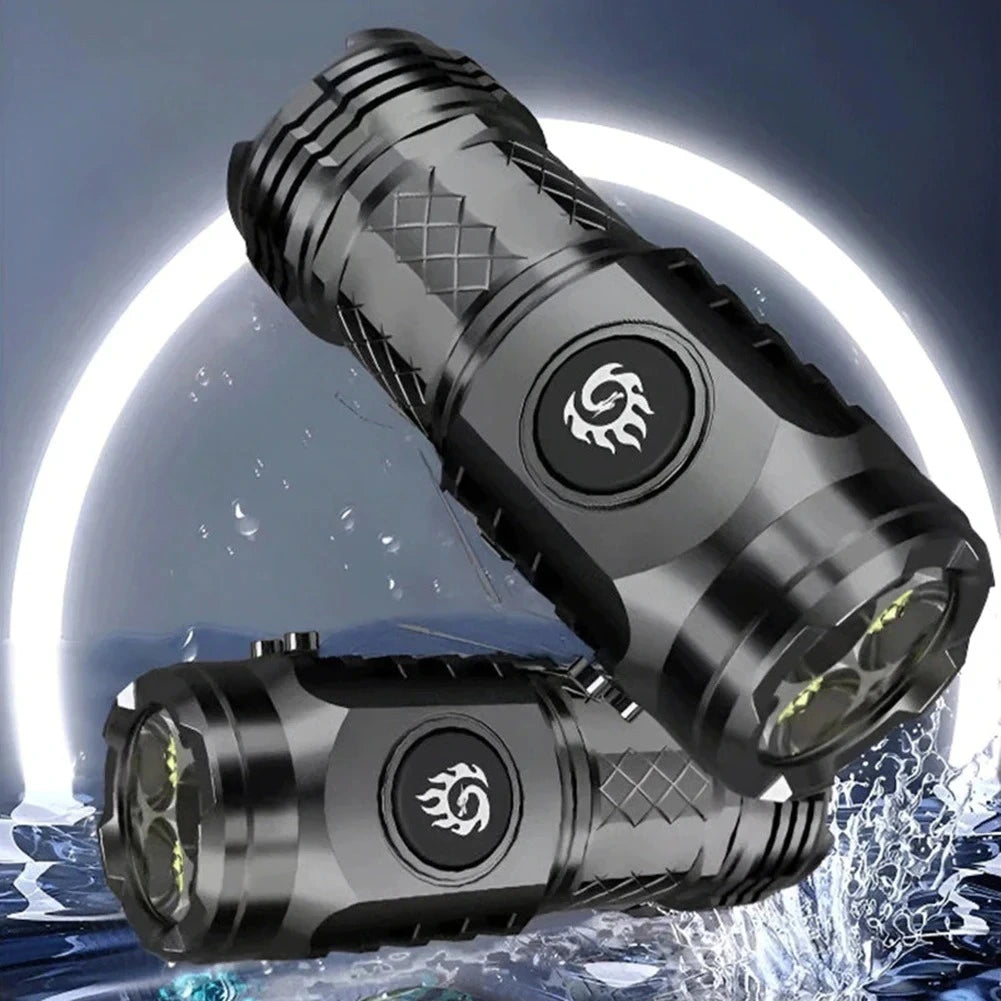 Three-Eyed Monster Mini Flash Super Power flashlight Rechargeable Portable Outdoor Lighting Long-Range Powerful Flash Lights Okayhai