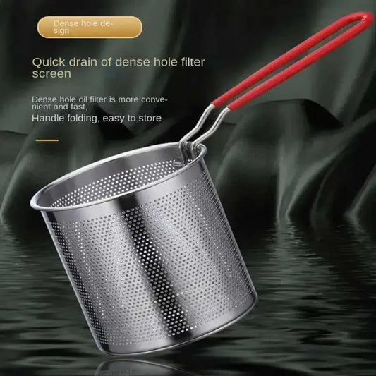 Deep Frying Pot 304 Stainless Steel Kitchen Fryer With Strainer Tempura Fryer Pan - Okayhai