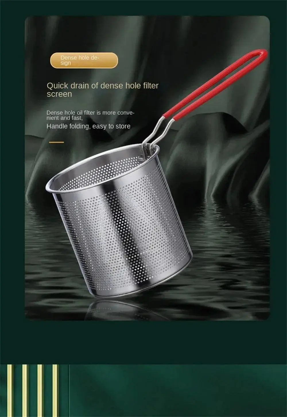 Deep Frying Pot 304 Stainless Steel Kitchen Fryer With Strainer Tempura Fryer Pan - Okayhai