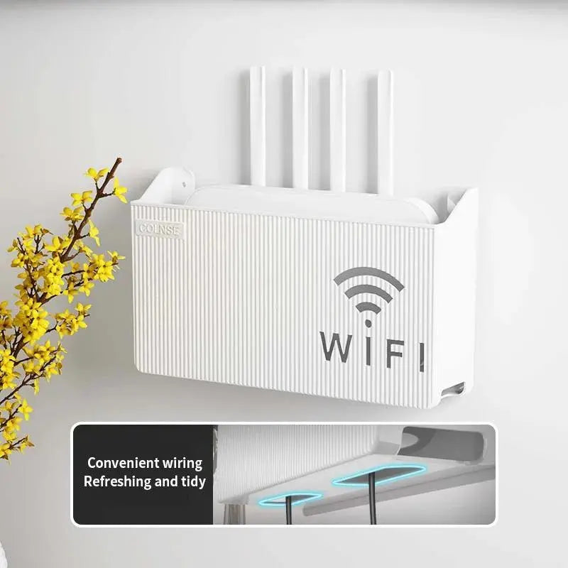 Home Router Storage Box, Wireless WIFI, TV Set - Top Box Wall Mounted Storage Rack, For Living Room, Bedroom Sorting Storage - Okayhai