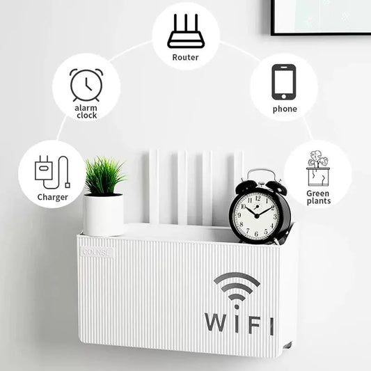 Home Router Storage Box, Wireless WIFI, TV Set - Top Box Wall Mounted Storage Rack, For Living Room, Bedroom Sorting Storage - Okayhai