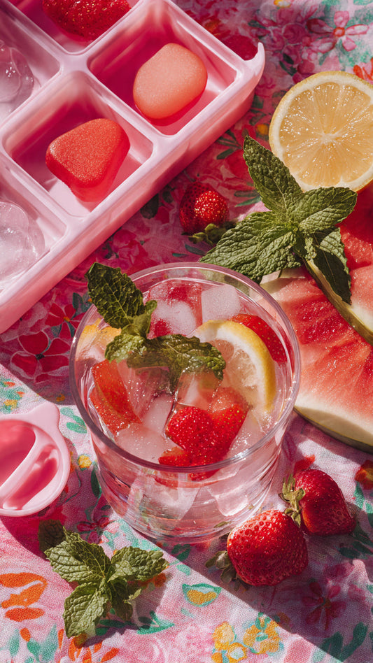 Fruit Shape Ice Try with Storage Box and Serving Spoon Okayhai