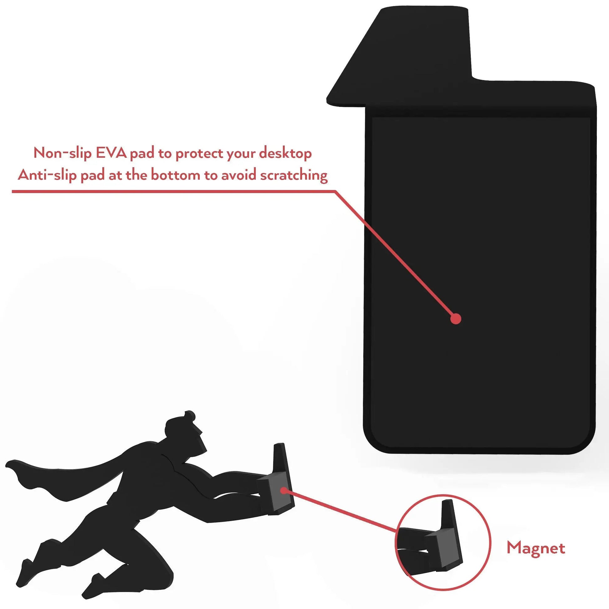 Superhero themed Bookend - Book Holder Shaped as a Superhero - Acrylic Black Book Accessories - Cool gift Okayhai